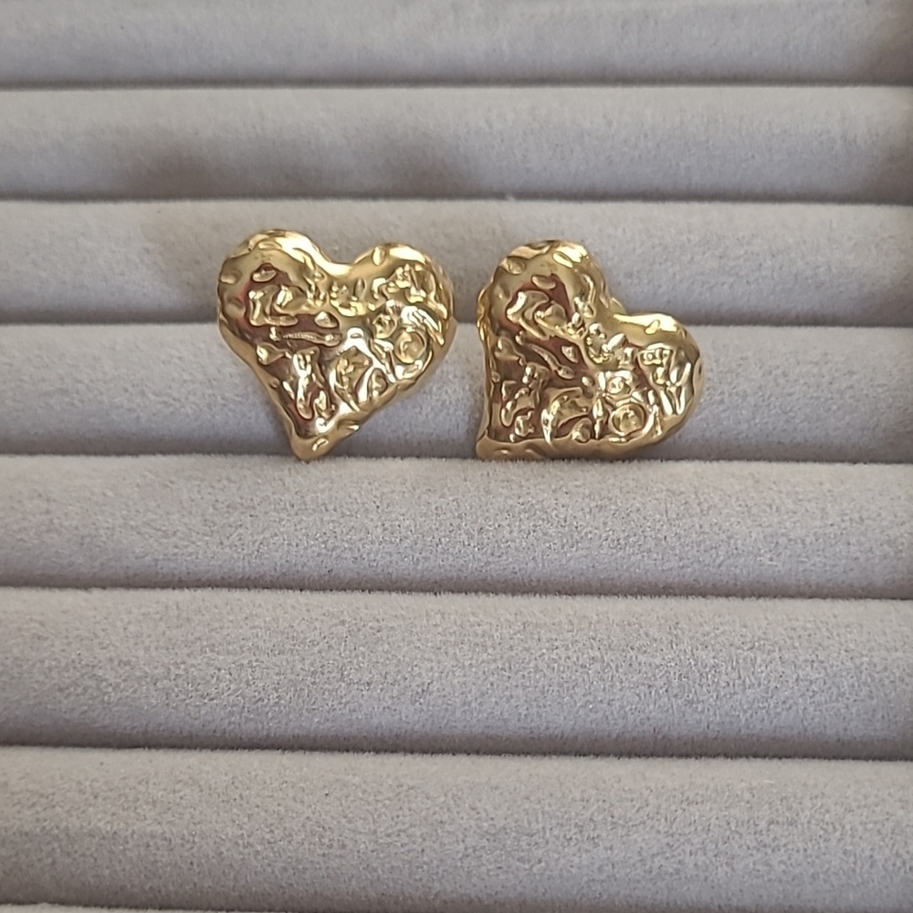 Gold Heart Earrings